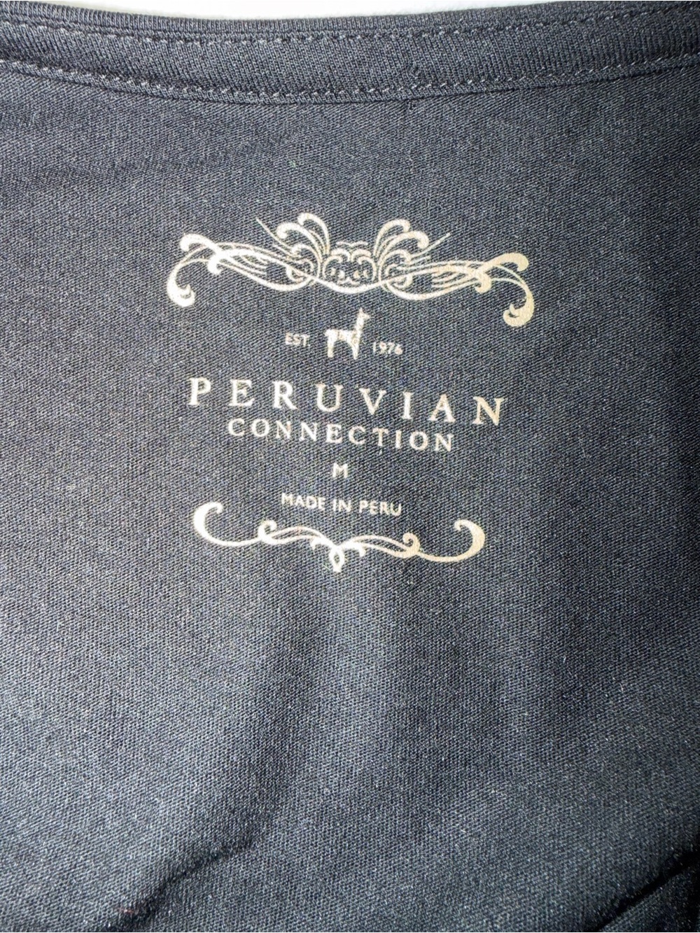 Peruvian Connection Black Hannah Maxi Dress Size Medium Pima Cotton Modal Jersey - Picture 6 of 7
